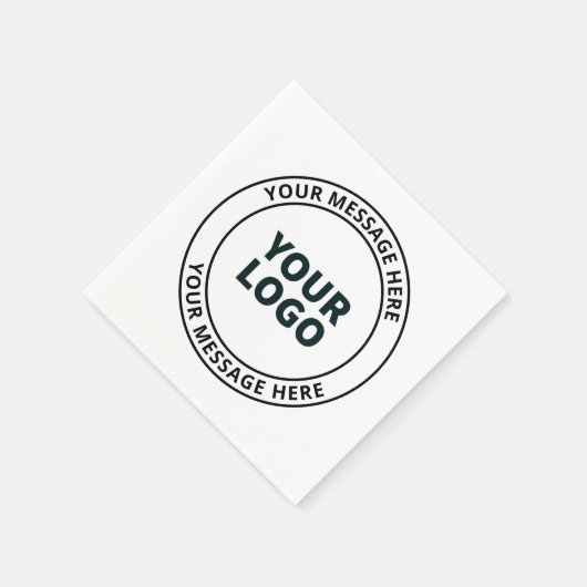 Serviette En Papier Logo téléchargé + Texte circulaire modifiable (Coin)