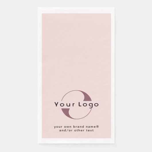 Serviette En Papier Logo + texte sur Blush rose Entreprise Marque (Devant)
