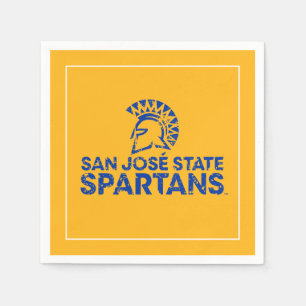 Serviette En Papier Logo Wordmark en détresse des Spartans de San Jose