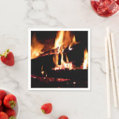 Serviette En Papier Logs dans la cheminée Photographie de feu chaud (En situation)
