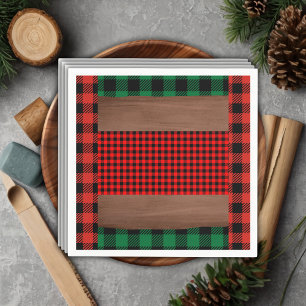 Serviette En Papier Logs Flannel Rustic Plaid Hearts Baby shower