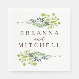 Serviette En Papier Loin d'Eucalyptus Hand-Drawn Greenery Wedding