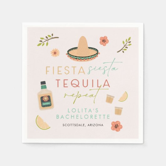 Serviette En Papier LOLITA Fiesta Siesta Tequila Bachelorette (Devant)