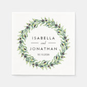 Serviette En Papier L'Olivier | Personnalisation du mariage rustique (Devant)