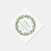 Serviette En Papier L'Olivier | Personnalisation du mariage rustique (Coin)