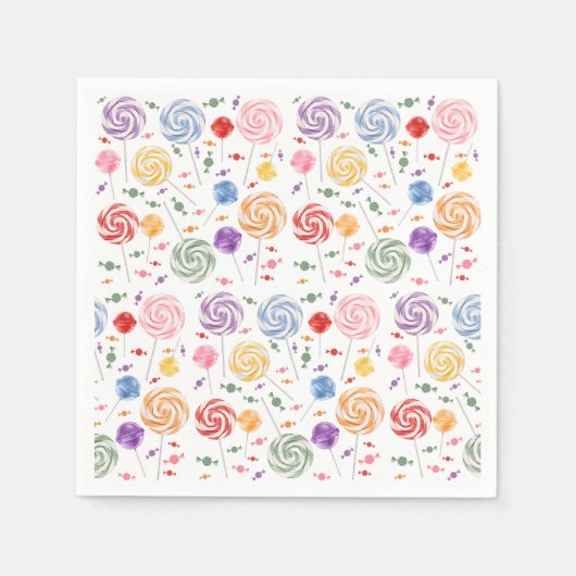 Serviette En Papier Lollipop Motif coloré (Devant)