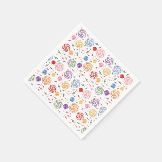Serviette En Papier Lollipop Motif coloré (Coin)