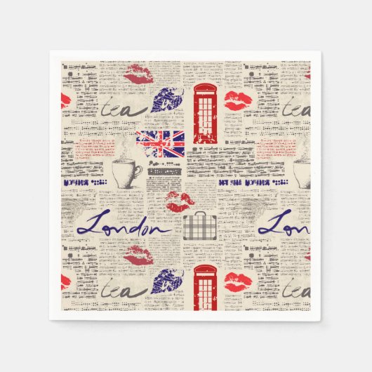 Serviette En Papier Londres, Angleterre (Devant)
