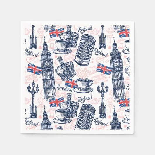 Serviette En Papier Londres, Angleterre (Devant)