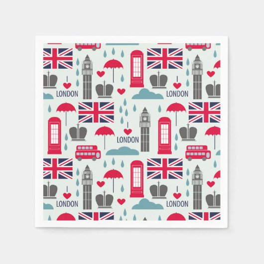 Serviette En Papier Londres, Angleterre Napkins (Devant)