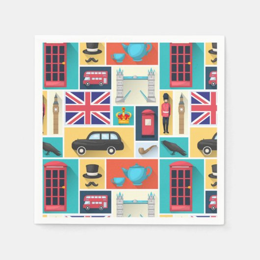 Serviette En Papier Londres, Angleterre Napkins (Devant)