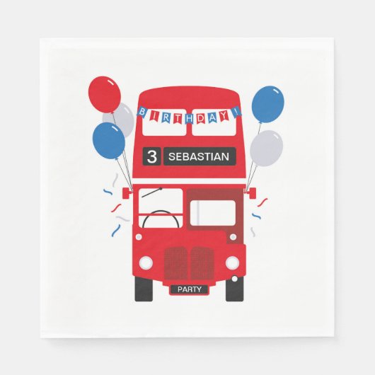 Serviette En Papier Londres Red Bus personnalisées serviettes en papie (Devant)