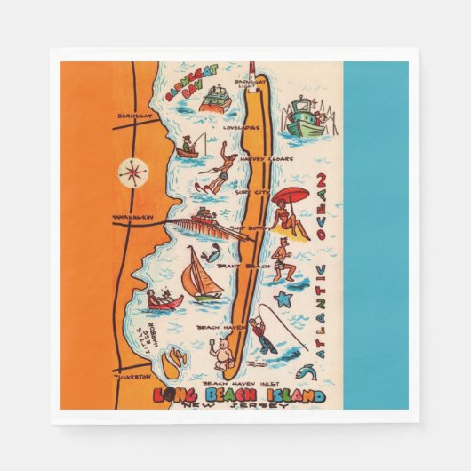 Serviette En Papier Long Beach Island NJ (Devant)