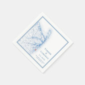 Serviette En Papier Long Branch New Jersey Map Mariage élégant (Coin)
