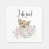 Serviette En Papier Long Haired Chihuahua Chien Mariage Cocktail Napki (Devant)