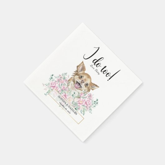 Serviette En Papier Long Haired Chihuahua Chien Mariage Cocktail Napki (Coin)