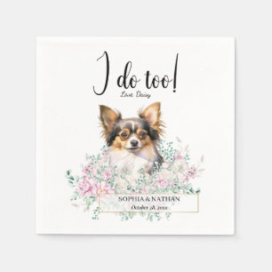 Serviette En Papier Long Haired Chihuahua Chien Mariage Cocktail Napki