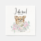 Serviette En Papier Long Haired Chihuahua Chien Mariage Cocktail Napki (Devant)