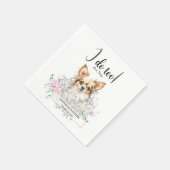Serviette En Papier Long Haired Chihuahua Chien Mariage Cocktail Napki (Coin)