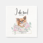 Serviette En Papier Long Haired Chihuahua Chien Mariage Cocktail Napki (Devant)