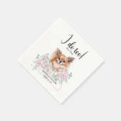 Serviette En Papier Long Haired Chihuahua Chien Mariage Cocktail Napki (Coin)