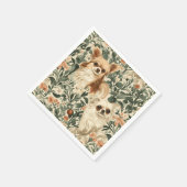 Serviette En Papier Long Haired Chihuahuas William Morris style floral (Coin)