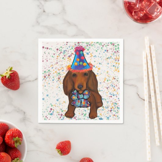 Serviette En Papier Long Haired Dachshund (En situation)