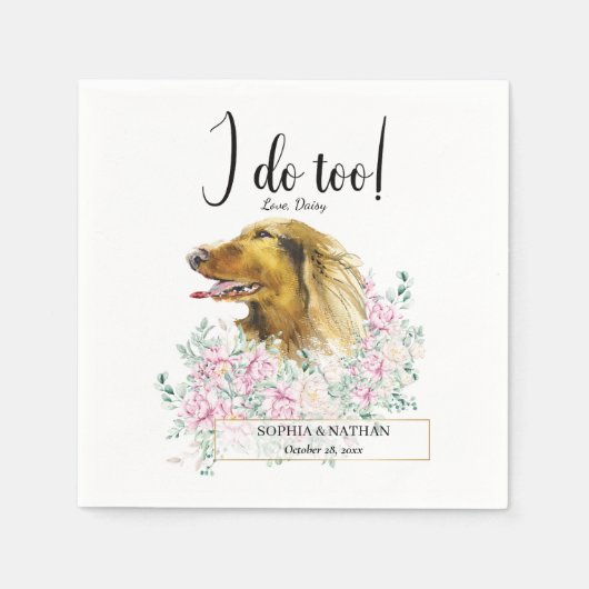 Serviette En Papier Long Haired Dachshund Chien Mariage Cocktail Napki (Devant)