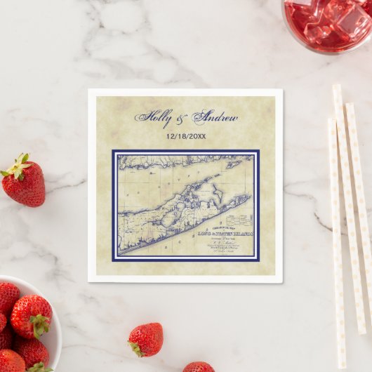Serviette En Papier Long Island The Hamptons Map Mariage en détresse (En situation)
