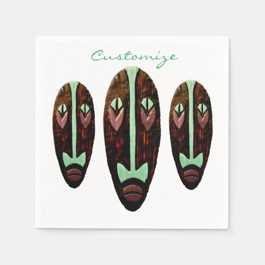 Serviette En Papier Long Tonnerre de Masque Tiki (Devant)