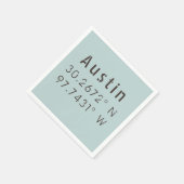 Serviette En Papier Longitude de la latitude Austin (Coin)