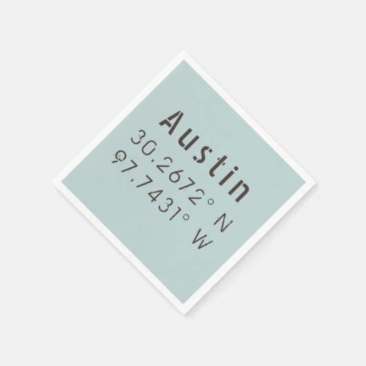 Serviette En Papier Longitude de la latitude Austin (Coin)