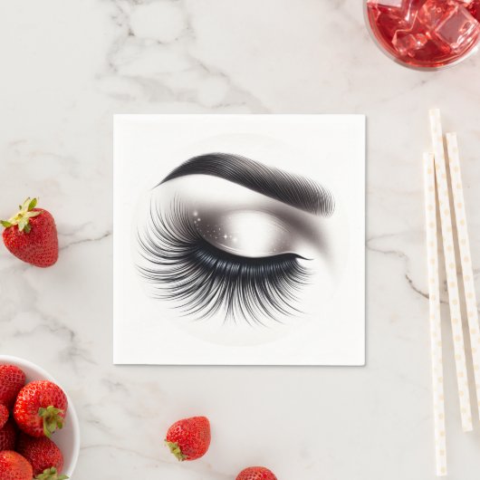 Serviette En Papier Longue Black Wispy Eyelashes Lash Extensions Beaut (En situation)