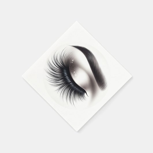 Serviette En Papier Longue Black Wispy Eyelashes Lash Extensions Beaut (Coin)