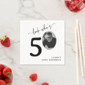Serviette En Papier Look Who's 50! Modern Photo 50th Birthday (En situation)