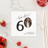 Serviette En Papier Look Who's 60! Modern Photo 60th Birthday (En situation)