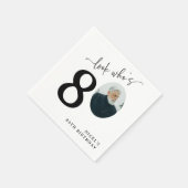 Serviette En Papier Look Who's 80! Modern Photo 80th Birthday (Coin)