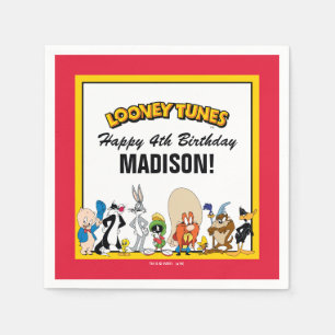 Serviette En Papier LOONEY TUNES™ - Groupe de caractères   Anniversair