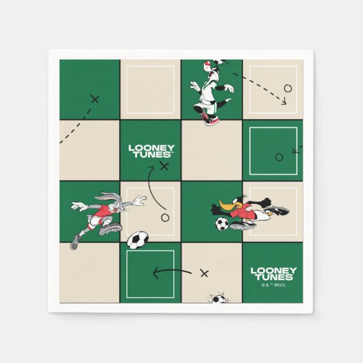 Serviette En Papier LOONEY TUNES™ Soccer Grid Pattern (Devant)