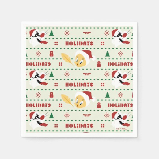 Serviette En Papier LOONEY TUNES™ SYLVESTER™ & TWEETY™ Motif de vacanc (Devant)