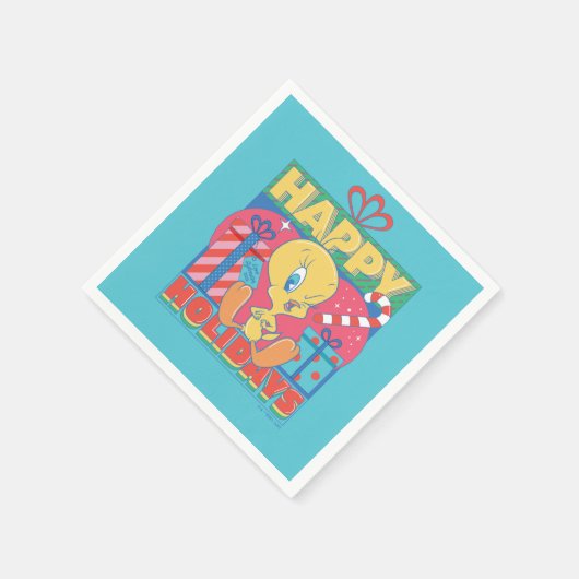 Serviette En Papier LOONEY TUNES™ | TWEETY™ Joyeuses fêtes (Coin)