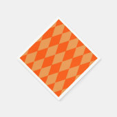 Serviette En Papier Losanges et damier orange clair et foncé (Coin)
