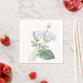 Serviette En Papier Lotus et libellule (En situation)