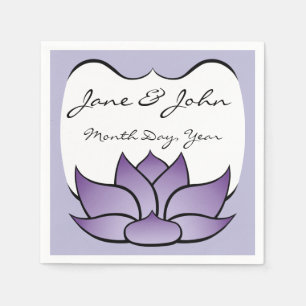 Serviette En Papier Lotus Exquis dans des Serviettes Violettes