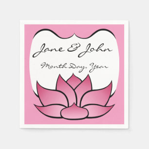 Serviette En Papier Lotus exquis dans les serviettes roses
