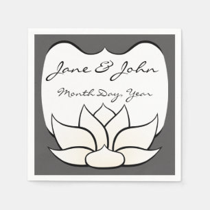 Serviette En Papier Lotus exquis en Pewing et serviettes blanches