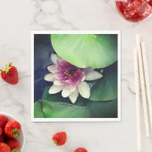 Serviette En Papier Lotus Flower Botanical Photographie Papier Napkin (En situation)
