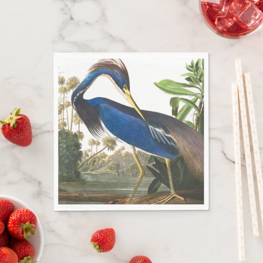 Serviette En Papier Louisiana Heron par John James Audubon (En situation)