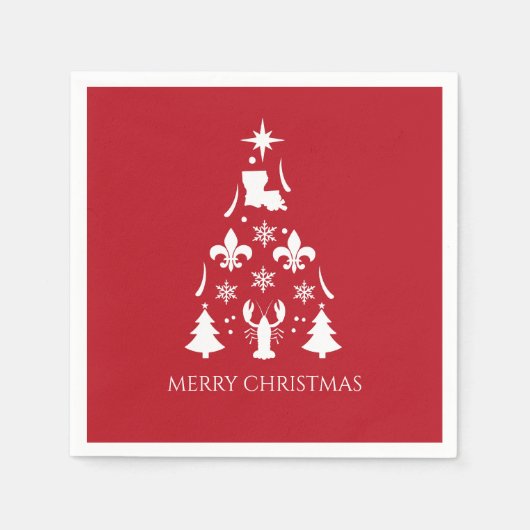 Serviette En Papier Louisiane Noël Cajun (Devant)