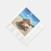 Serviette En Papier Lounge on beach throw pillow (Coin)